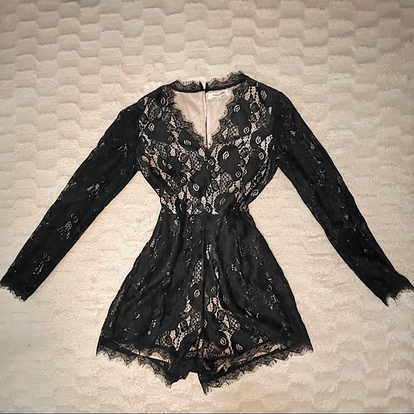 Francesca’s Black Lace Romper - Picture 2 of 3